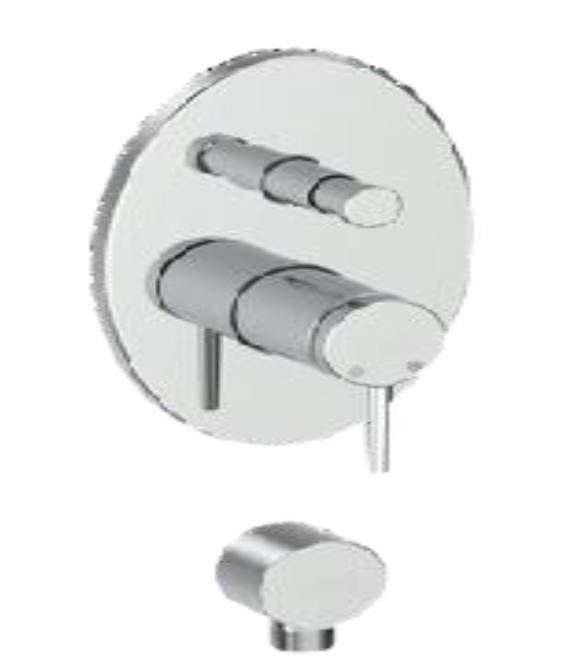 MKB195 Adoro circular concealed mixer with 2 chrome outlets + bridge