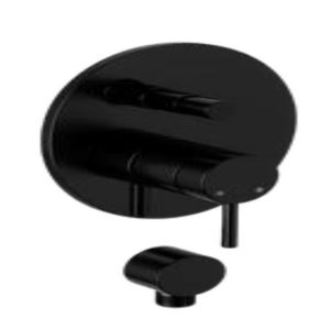 MKB195-S Adoro 2-outlet circular concealed mixer, black + bridge