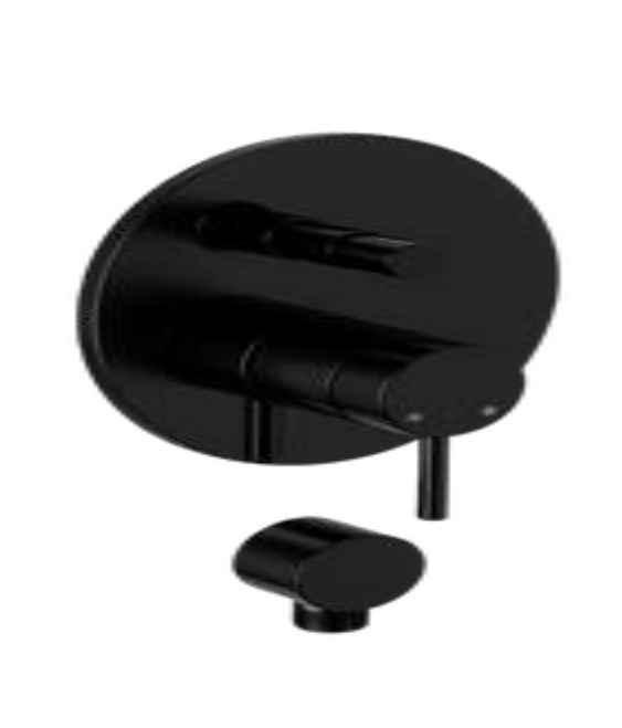 MKB195-S Adoro 2-outlet circular concealed mixer, black + bridge