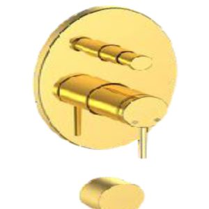 MKB195-A Adoro circular concealed mixer with 2 gold outlets + bridg