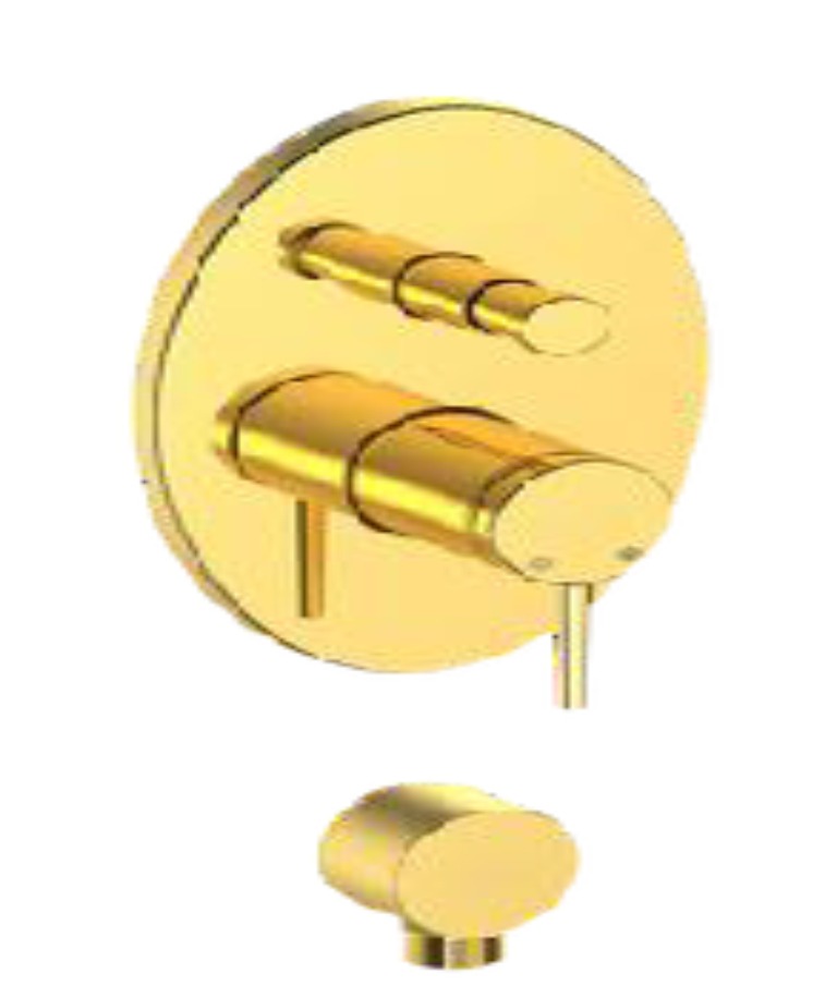 MKB195-A Adoro circular concealed mixer with 2 gold outlets + bridg