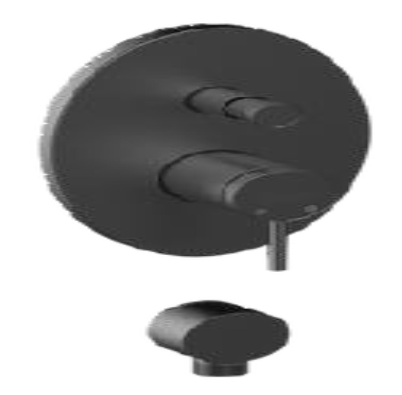 MKB195-G Adoro 2 Outlet Circular Concealed Mixer, Gen Black + Bridge