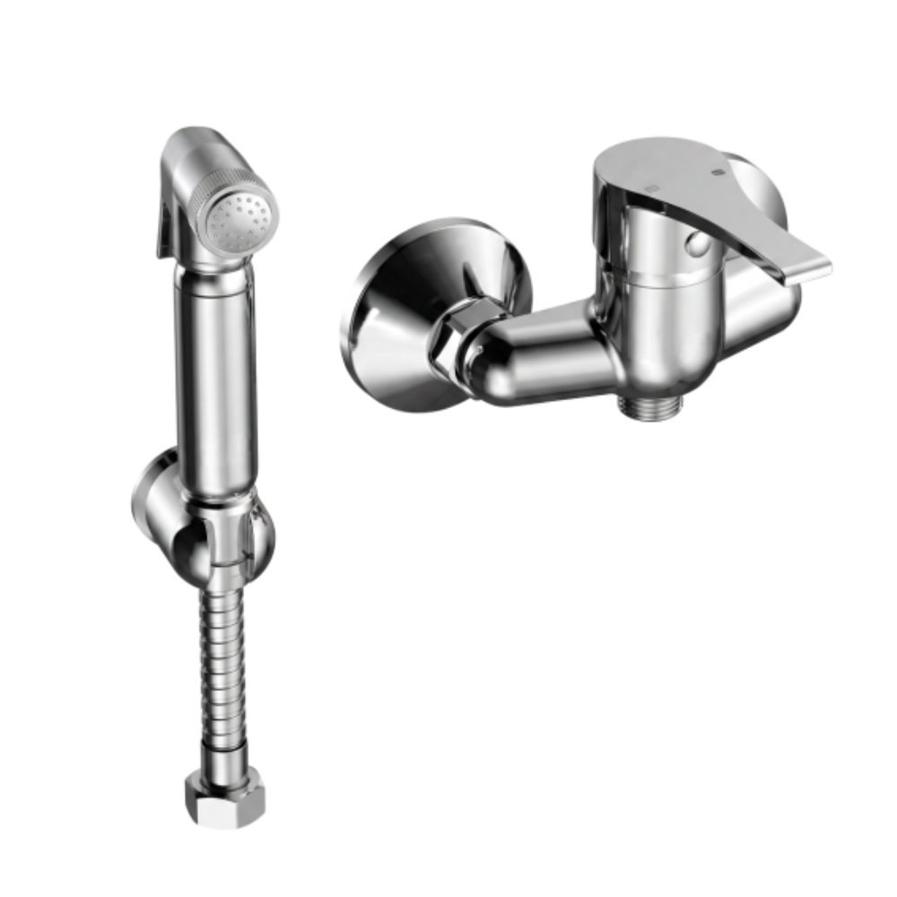 MTB65 - Chrome Bidet Mixer with Hand Shower